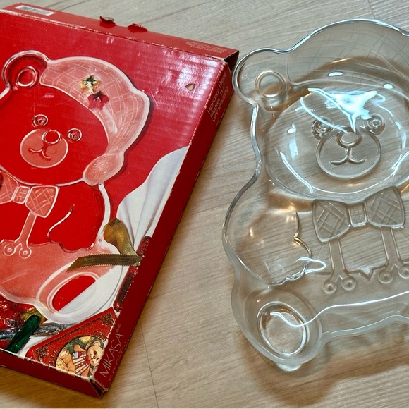 Mikasa Crystal Holiday Bear Platter 11.5” Serving Tray Made in Japan – Cute Deco - Picture 6 of 16